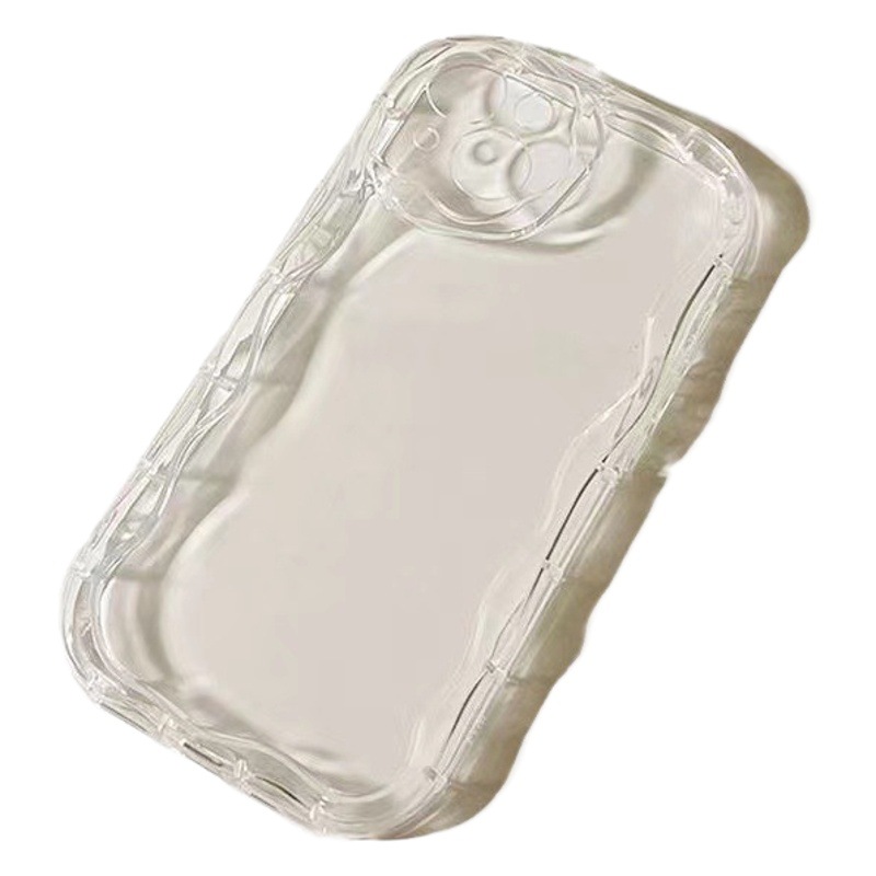 Funda para teléfono móvil iphone15 con patrón de crema Apple 14 silicona transparente suave anti-caída material suave 16promax simple