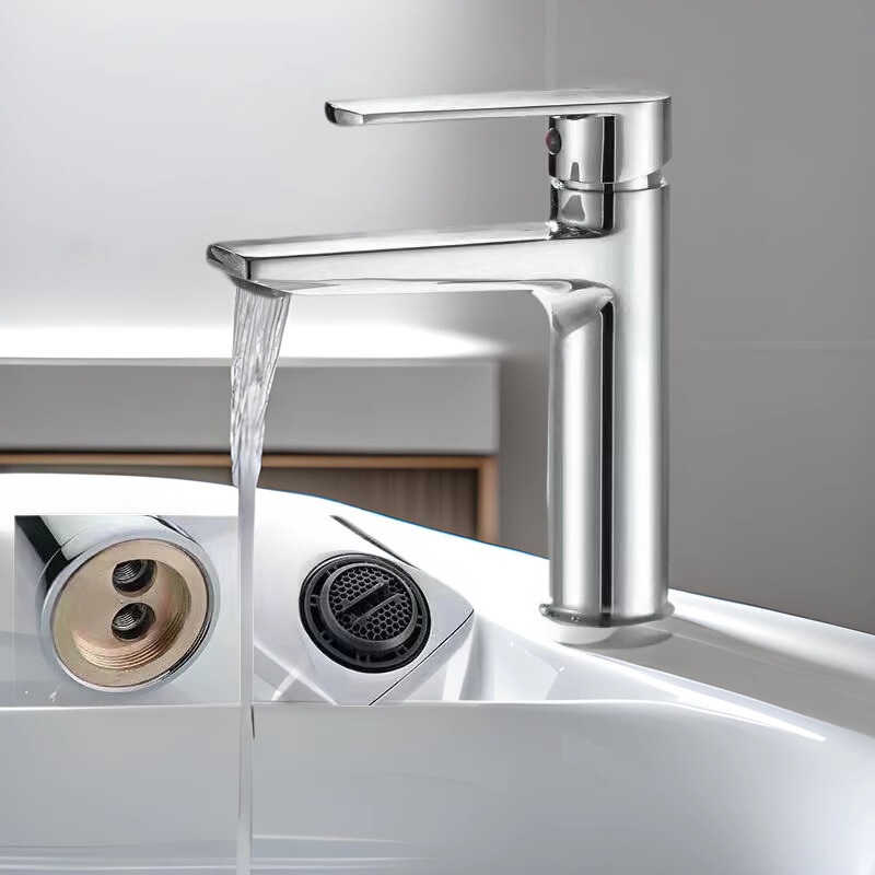Foreign Trade Washbasin Faucet Hot and Cold Water Household Bathroom Washbasin Washbasin Bathroom Cabinet Single Faucet