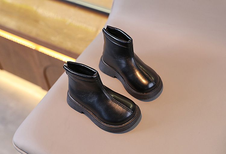 Botas martin infantis estilo britânico em couro macio_voghion.com