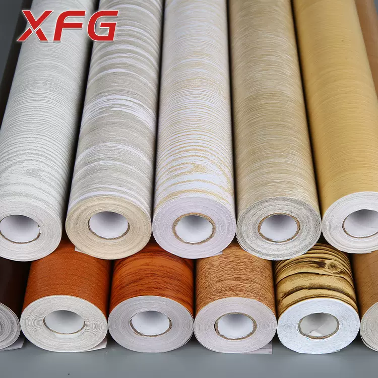 pvc壁纸卧室客厅背景墙墙贴防水wallpaper 简约木纹装饰 自粘墙纸