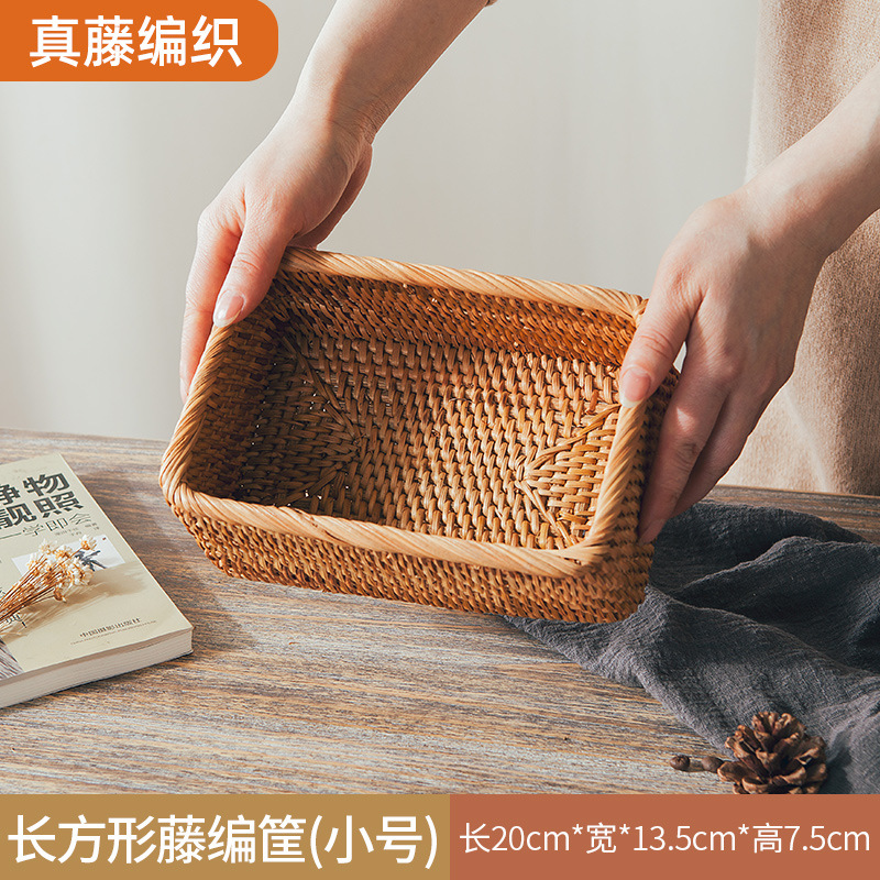 Cesta de almacenamiento de ratán, cesta de frutas, cesta para bollos al vapor, cesta de bambú para pan y refrigerios, cesta de picnic