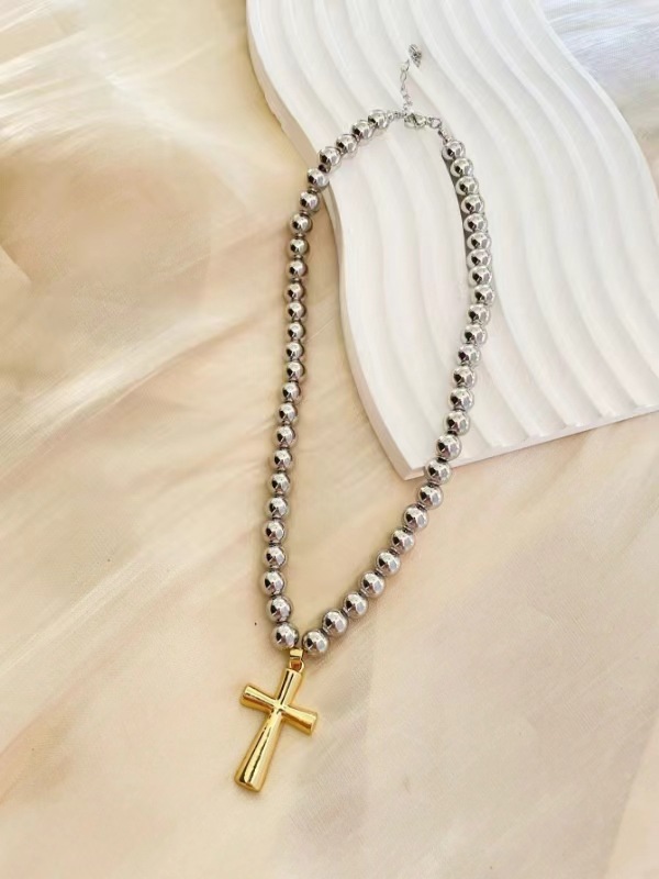 Outdoor, Shopping Occasion Copper Material Copper Gold Plated Plating Cross Pendant Necklace