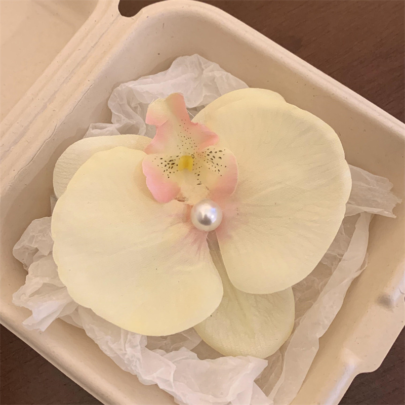 Printemps et été nouveau style chinois fleur Super fée papillon orchidée perle épingle à cheveux pince à bec de canard voyage vacances photographie accessoires pour cheveux pour w_voghion.com