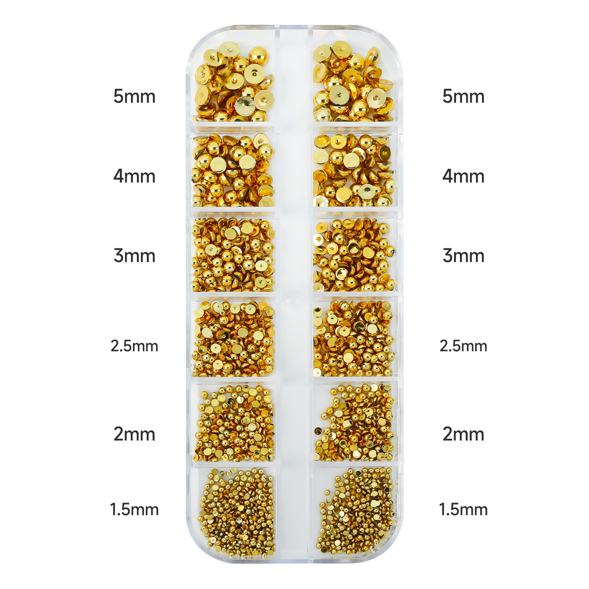 Red en línea explosión de 12 grados mezclados oro y plata perlas de metal joyas de manicura en el viento venta caliente accesorios de aleación