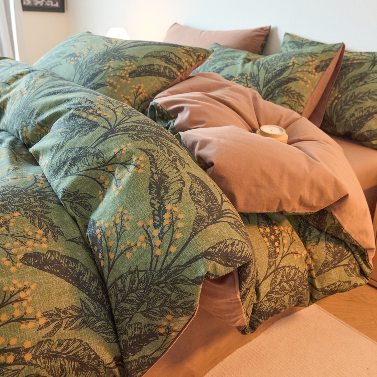 Retro estilo algodón molido cuatro piezas A clase madre-invierno engrosado cuatro piezas 100 sábanas cuatro piezas