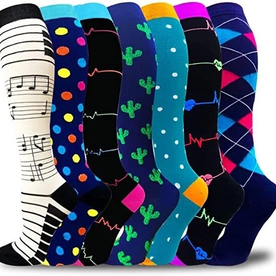 Compression Socks Unisex Sports Leg Compression Stockings Nylon Running Travel Happy Long Health Compression Socks Compression Socks Unisex Sports Leg Compression Stockings Nylon Running Travel Happy Long Health Compression Socks