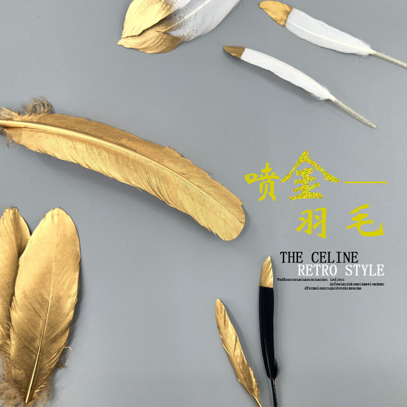 Manufacturer Wholesale Full Brush Gold Feather Jewelry Photography Props Material Gold Silver Feather Stage Dress up Crafts Manufacturer Wholesale Full Brush Gold Feather Jewelry Photography Props Material Gold Silver Feather Stage Dress up Crafts