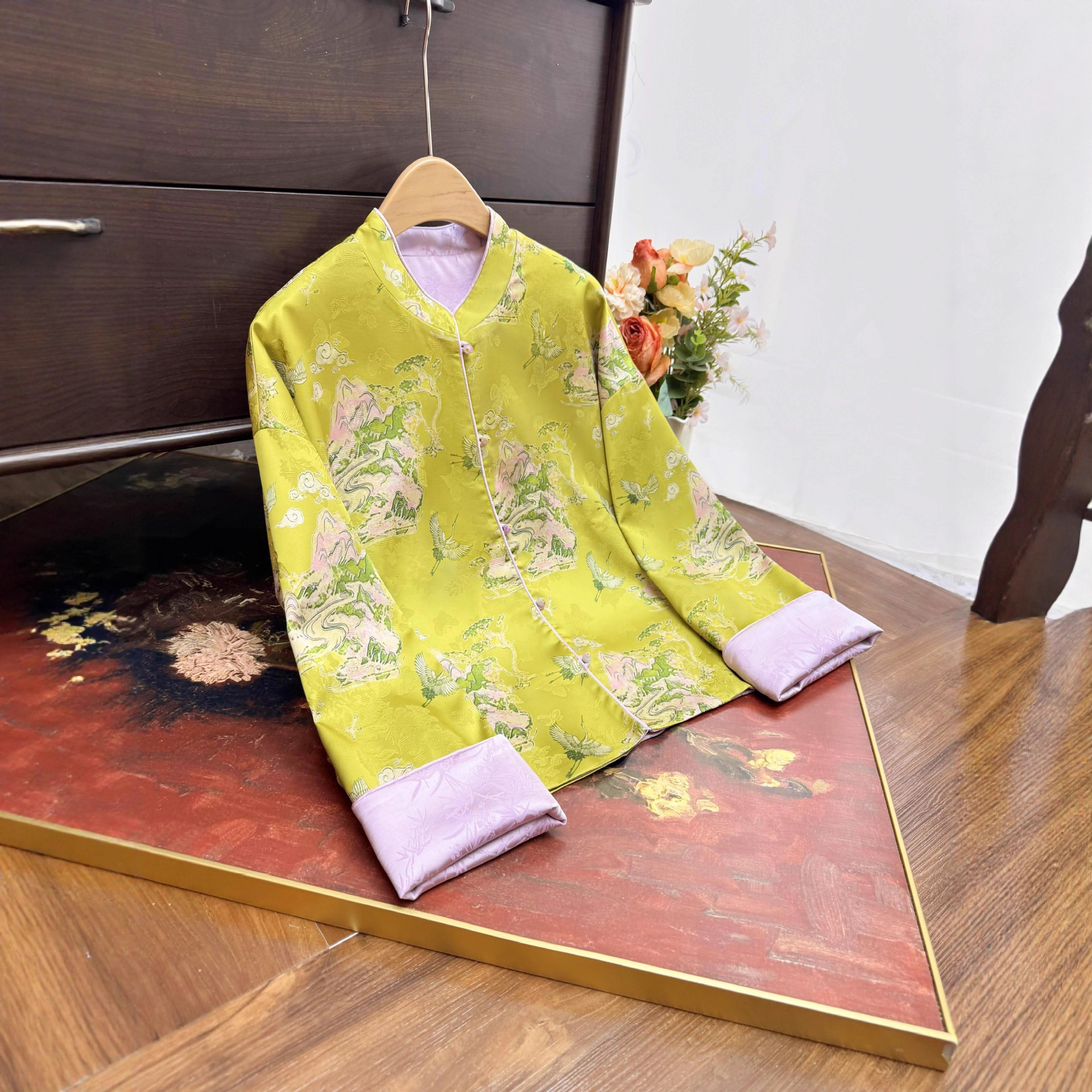 新中式国风提花双面穿洋气外套2025秋季新款洋气高级感衬衫上衣女