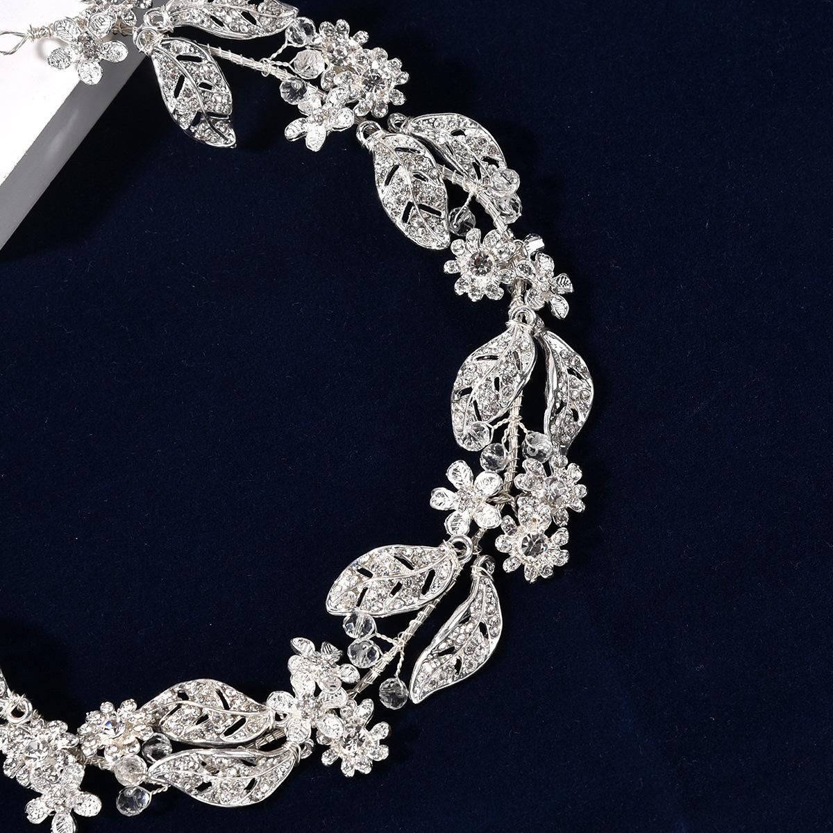 Bridal Wedding Hair Accessories Diamond Leaves Flower Hairband