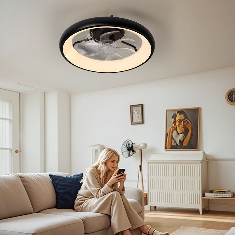 Lámpara Ventilador de Techo de Aluminio y Metal Regulable para Dormitorio