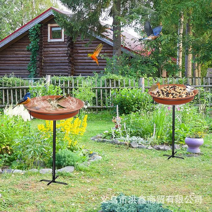 Трансграничный металлический кованый кормушка для птиц Открытый сад Двор Газон Декоративная ванна для птиц и кормушка для колибри