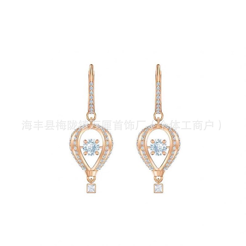 施华洛水晶世奇灵动天鹅跳动的心耳环施家高版本恶魔之眼耳钉女|undefined