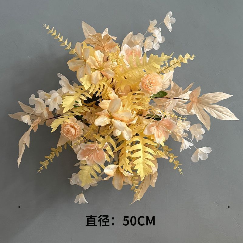 升级大尺寸订婚仿真花排花仿真绢花成品装饰尤加利花排台路婚礼|undefined