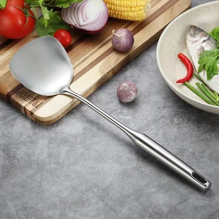 8 PCT all-steel spoon spatula thickened 201 non-magnetic stir-fry shovel kitchenware stir-fry spoon large spoon pot spatula wholesale