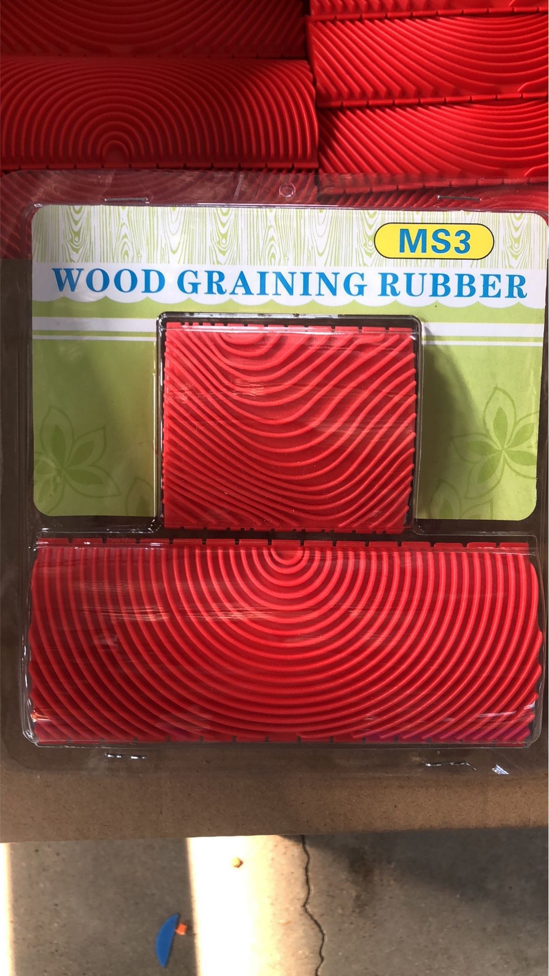 Herramientas de madera transfronterizas mayorista de goma simulación de madera herramientas de madera rodillo de pintura artística de pintura de textura herramientas de decoración