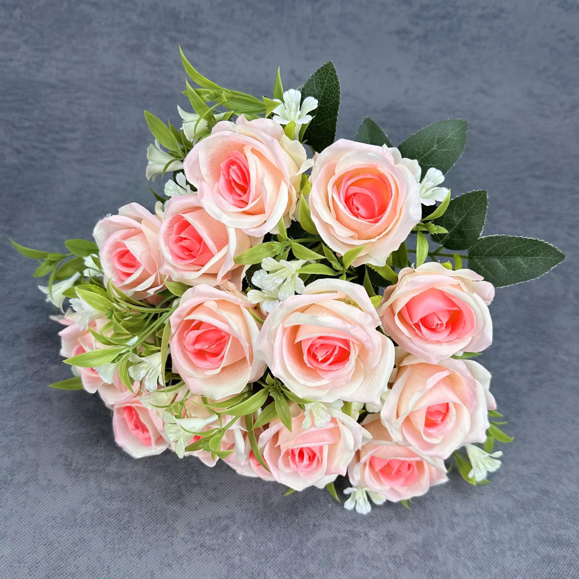 15 gran mano de la novia rosa imitación flores de boda decoración del hogar decoración de flores falsas transfronterizas al por mayor