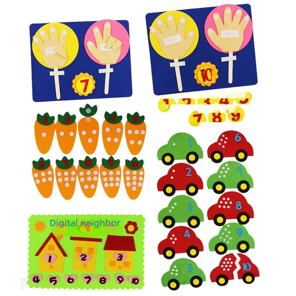 Kindergarten Activity Area Corner Toys Homemade Digital Educational Toys Teaching Aids Non-Woven Felt Handmade Materials