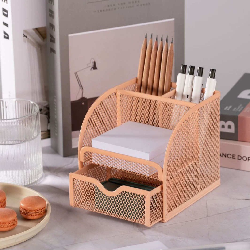 Креативный металлический держатель для ручек ящик для хранения большой емкости Многофункциональный держатель для ручек настольная стойка для хранения милых украшений