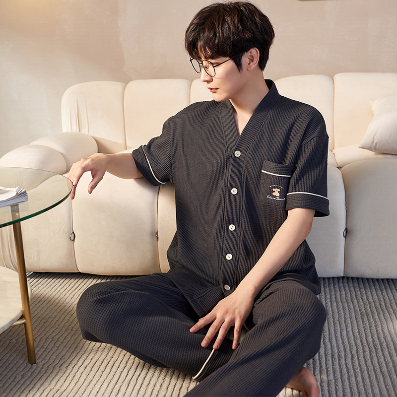 2022 primavera y otoño nuevos pijamas de hombre Pantalones de manga corta traje verano juventud algodón casual ropa para el hogar