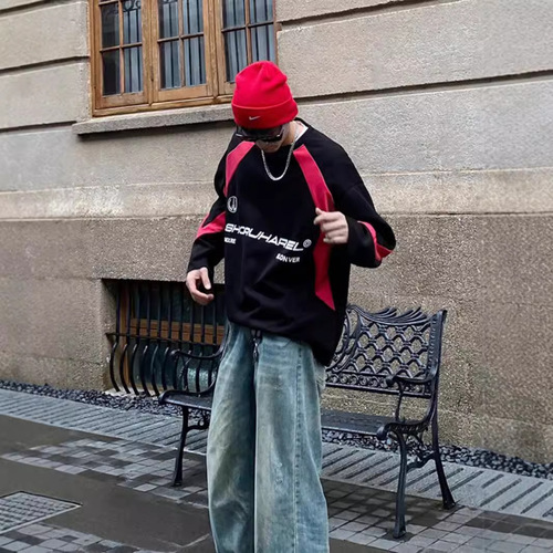 Men's Hoodie 2024 New Spring and Autumn Style American Street Style Cool Bad Boy Heavy Weight Advanced Sense Loose Casual Motorbike Jacket