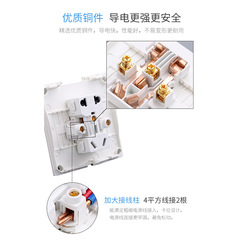 Green Mfg Wall Switch Panel Model 86 Surface Mount Household Engineering 1-2-3 Way Single Pole Double Throw with 15 Outlet Sockets