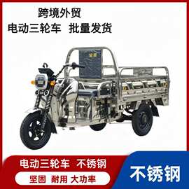 不锈钢结实耐用载货电三轮家用代步电瓶车同城送货拉货电动三轮车