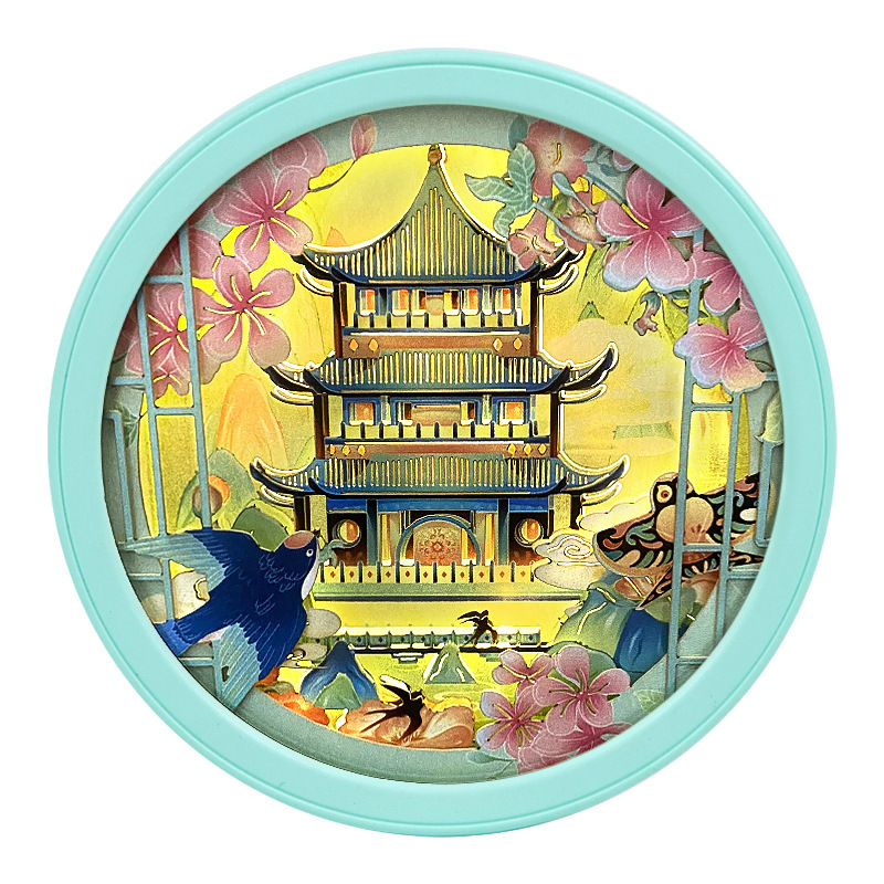 中国風紙彫りランプ、カスタムメイドの景勝地記念品、会社会議記念品、クリエイティブなギフト、紙彫り冷蔵庫マグネット|undefined