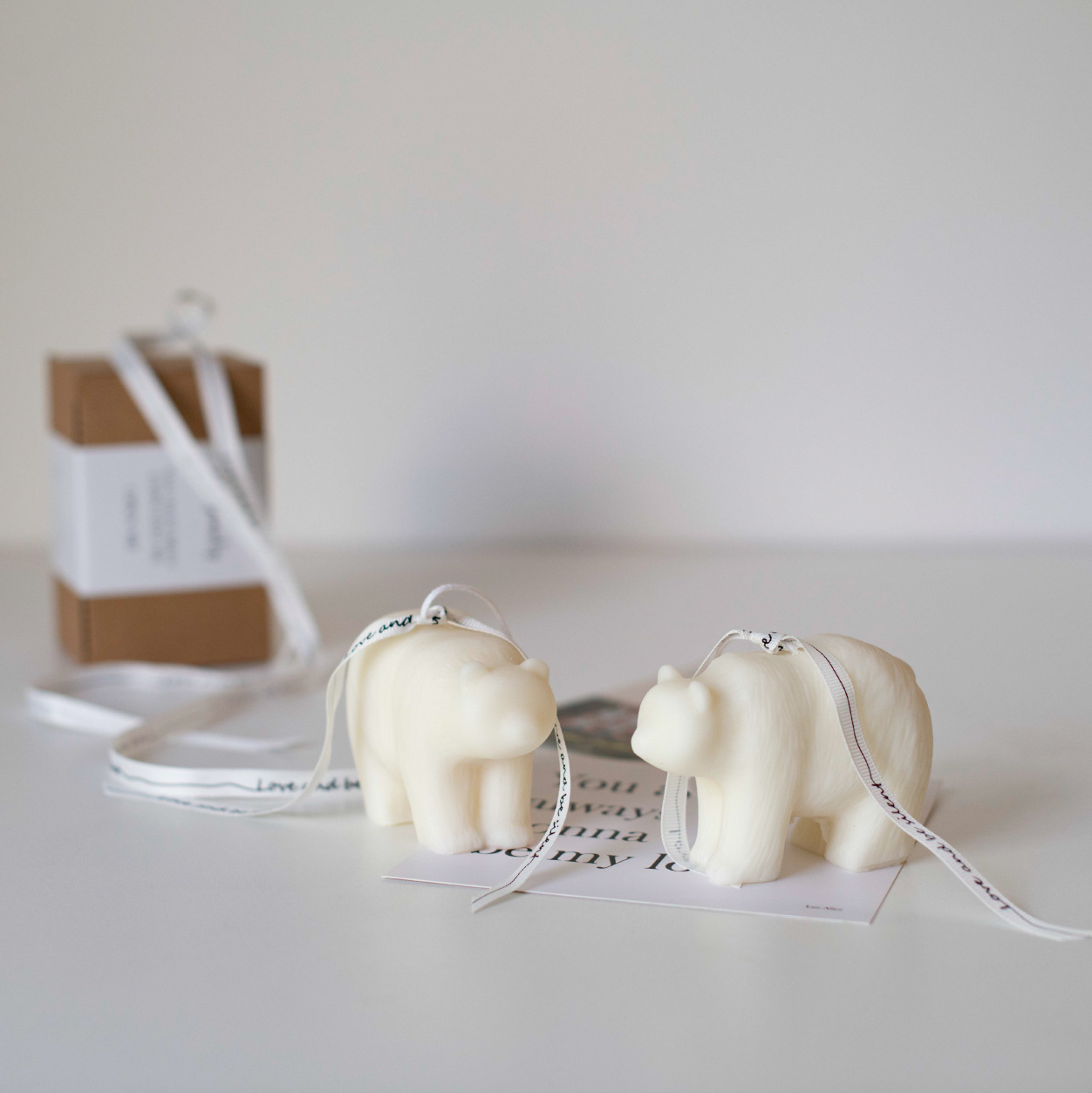 Corea del Sur original caliente blanco oso polar animal forma de dibujos animados decoración aromaterapia vela regalo cumpleaños