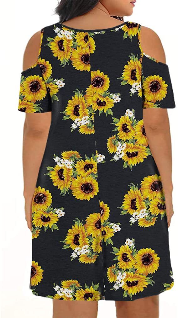 2025 primavera y verano nueva Europa y América transfronteriza Amazon AliExpress ropa de mujer cuello redondo mangas cortas hombros abiertos vestido impreso image 41