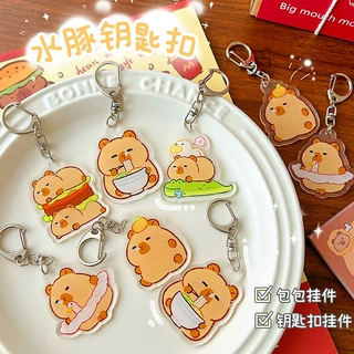 定制亚克力卡通卡皮巴拉钥匙扣可爱钥匙书包笔袋装饰挂件小配件