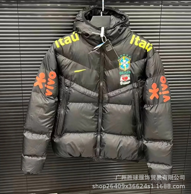 Chaqueta Térmica de Fútbol con Capucha de Algodón y Poliéster, Acolchada, para Deportes y Entrenamiento