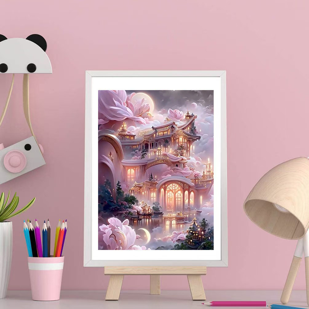 Flores paisajísticas llenas de diamante DIY pintura de diamante hecha a mano Rubik cuadrado conjunto de pegatinas de diamante cross-border DIY pintura de diamante hecha a mano