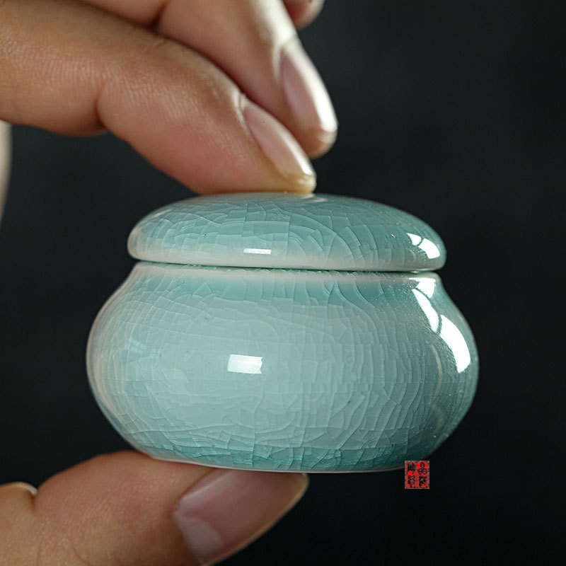 沉香粉小瓷罐密封陶瓷瓶子口红胭脂香膏霜粉底盒护肤化妆品分装瓶