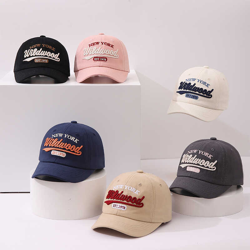 Sombreras de béisbol coreanas para niños primavera y otoño retro letras coreanas bordadas varones y niñas caprichos de boca de pato