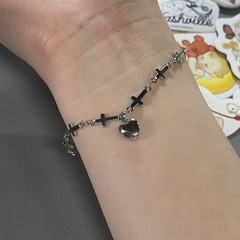 欧美跨境新品爱心吊坠手链女森系手链少女甜美超仙风饰品闺蜜手链