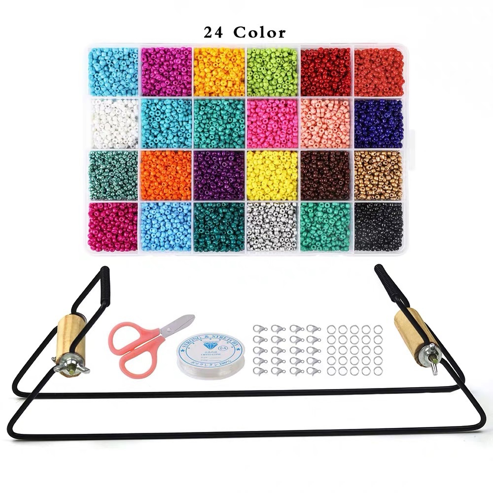 Nueva mano de cuentas máquina de tejer DIY pulsera tejida hilo Máquina Metal Acero inoxidable simple marco grano máquina de tejer