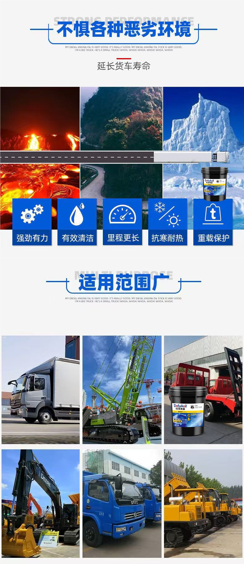 Genuine fully synthetic diesel engine oil 20W50 15W-40 for Yuchai engines, lubricates pickup trucks and vans, 18L large container