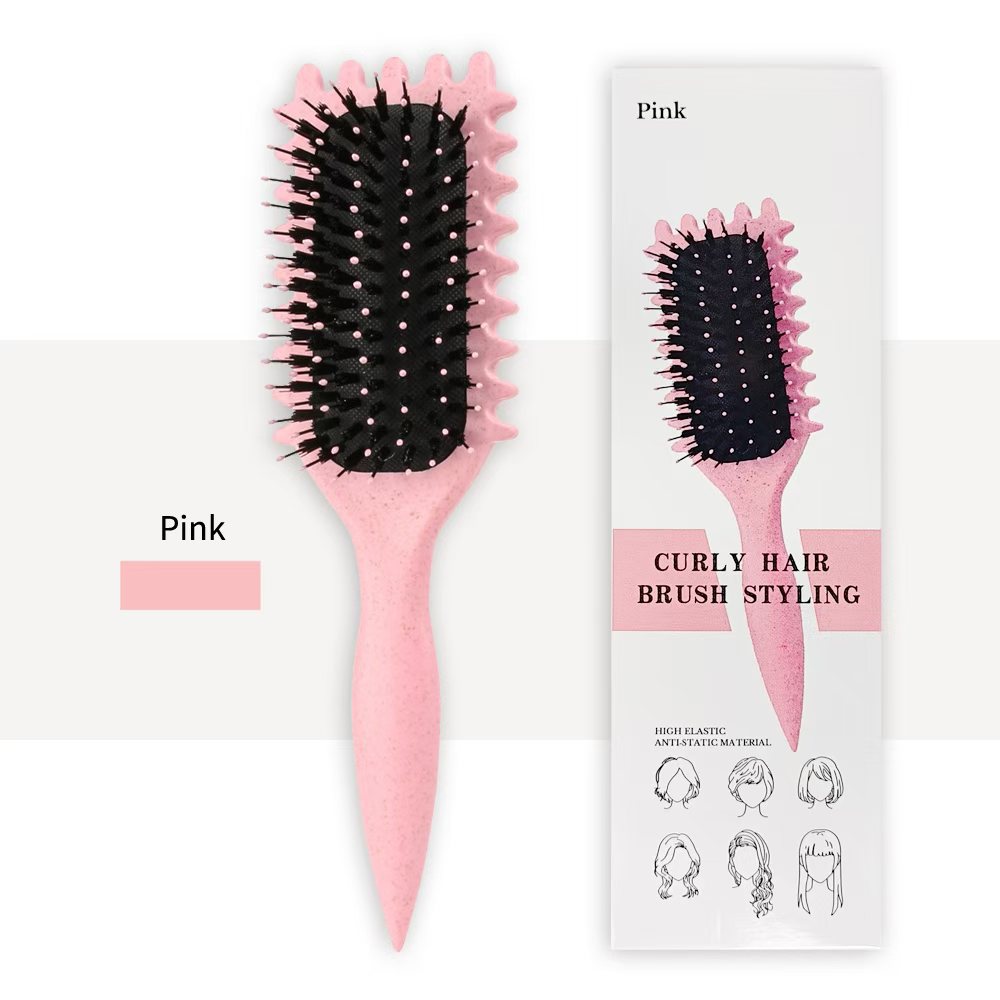 Color Box Ready-Made Temu Amazon Cross-Border E-Commerce New Bouncing Comb Massage Curling Comb Definition Styling Comb