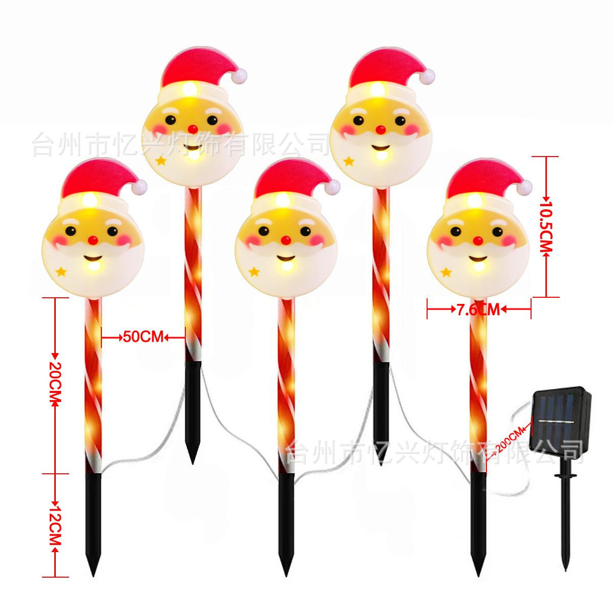 Nueva decoración de Navidad, jardín de jardín, solar, árbol de Navidad de Santa Claus, ciervo, copos de nieve, luces de colores