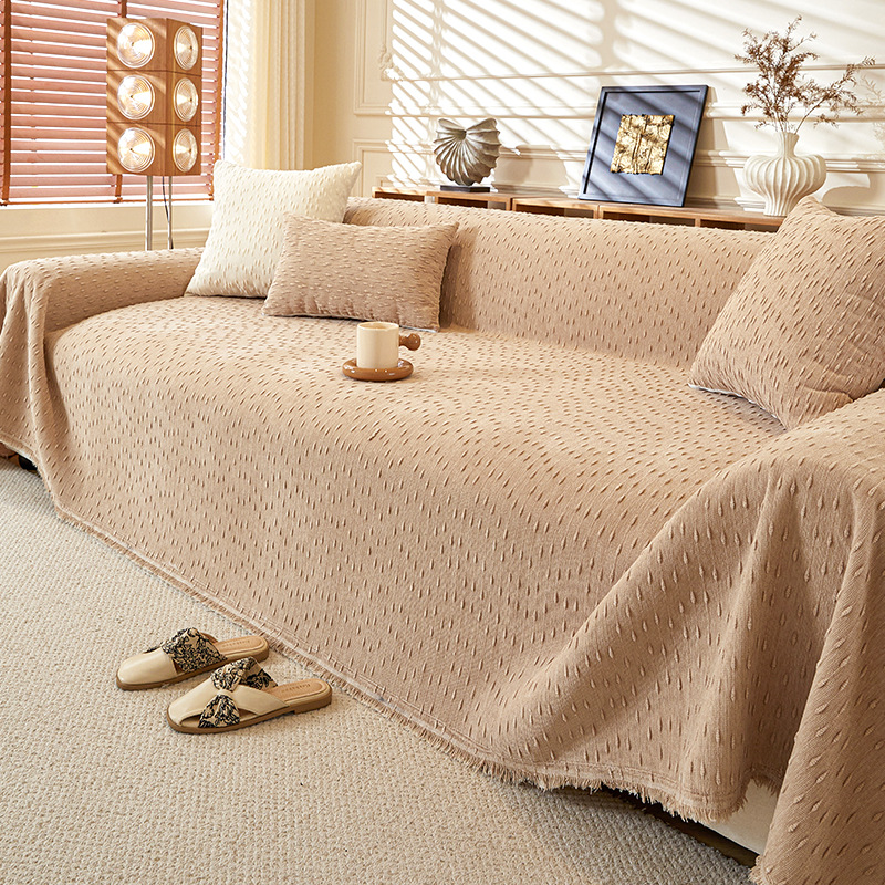 Fodera per divano color crema, monopezzo, copertura completa per cuscino, modello 2026_voghion.com