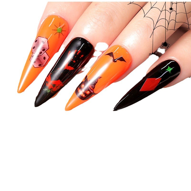 Nuevo set de decoración de uñas para Halloween 2024, gel para uñas, herramientas para decoración de uñas, set completo con lámpara UV y pegatinas, exclusivamente para ventas transfronterizas.