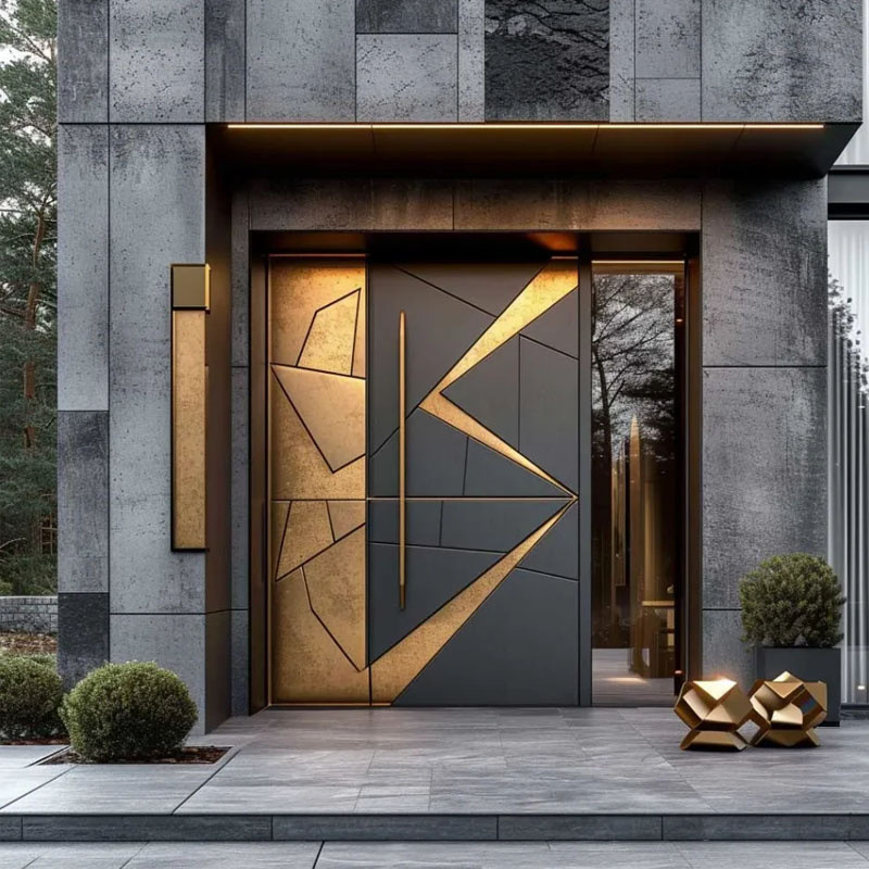 High-End Cast Aluminum Door, Finely Carved Cast Aluminum Villa Courtyard Entrance Door, Grade a Anti-Theft Door, Armored Door, Double Door