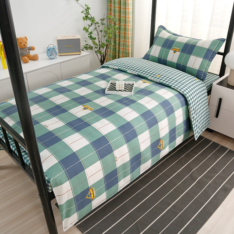 Juego de algodón de tres piezas para dormitorio de estudiantes, juego de seis piezas de algodón puro, funda de edredón, litera, kit de dormitorio, compra al por mayor