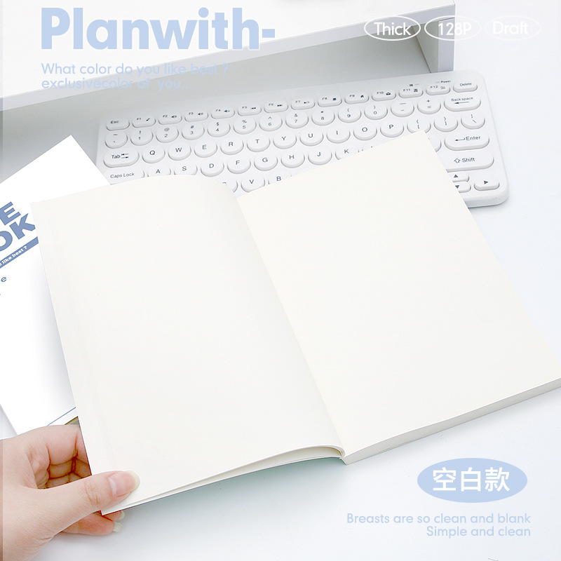 Simple en blanco B5 cuaderno de notas de estudiante de alto aspecto de la escuela secundaria cuaderno de línea horizontal al por mayor