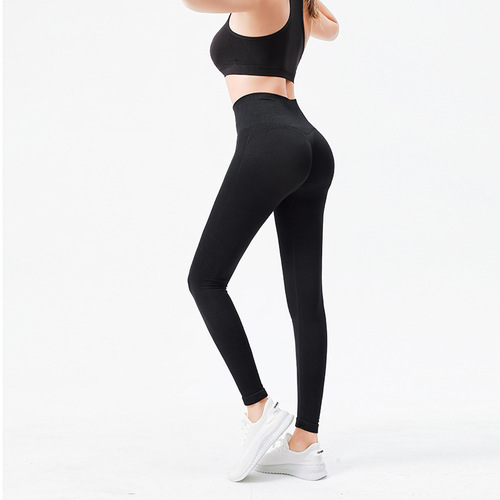 European and American style dot-pattern fitness leggings seamless high-waisted elastic daisy tight-fitting yoga cropped pants for women slim fit
