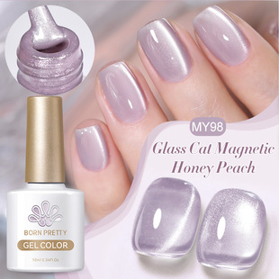 Born Pretty Glass Bead Cat's Eye Gel 2025 Smoothie Crystal Cat's Eye Nail Polish Gel Set for Nail Salons