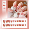 Nail stickers, fake nails, mountain tea with bow, ready-made product, wholesale