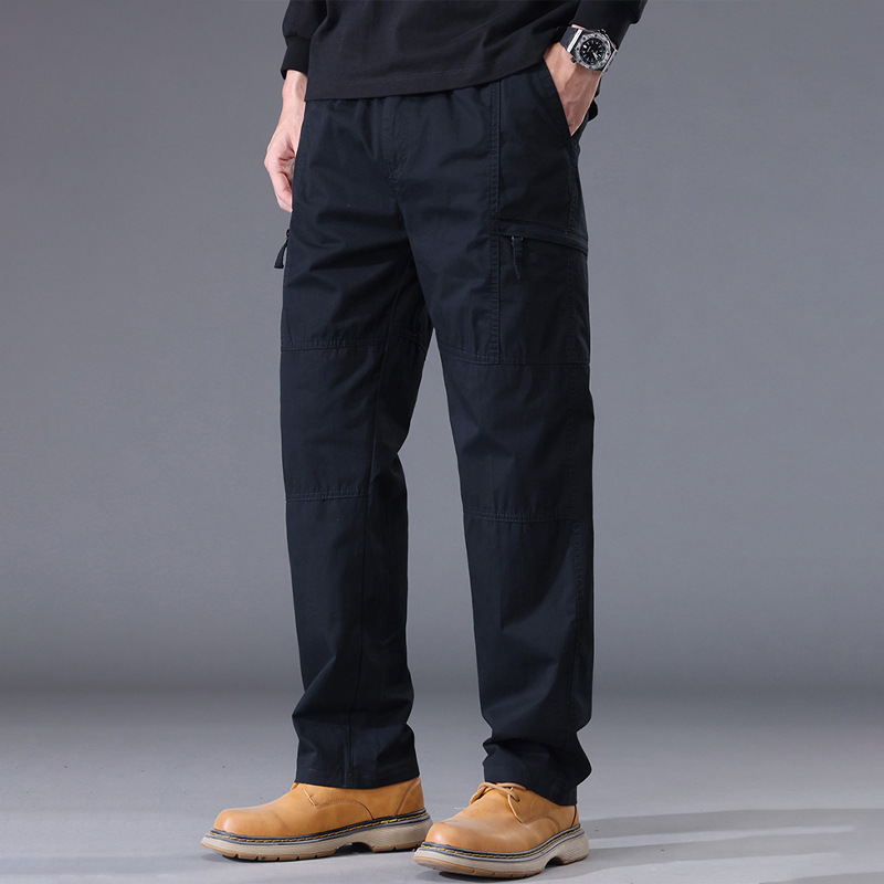 American-Style Multi-Pocket Cargo Pants for Men 2025 Summer New Thin Loose Versatile Straight Casual Long Pants Cross-Border