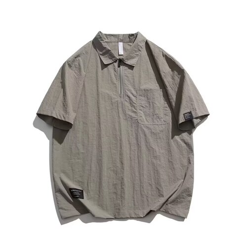 2025 shirt, men's summer short-sleeved polo shirt, fashion brand, fashionable clothes, heavy T-shirt, half-sleeve, American retro lining