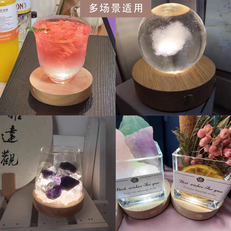 発光ランプベースカスタム diy クリスタルボール装飾品ワイヤレス充電調整可能な明るさマルチシェイプウォームライトタッチ|undefined
